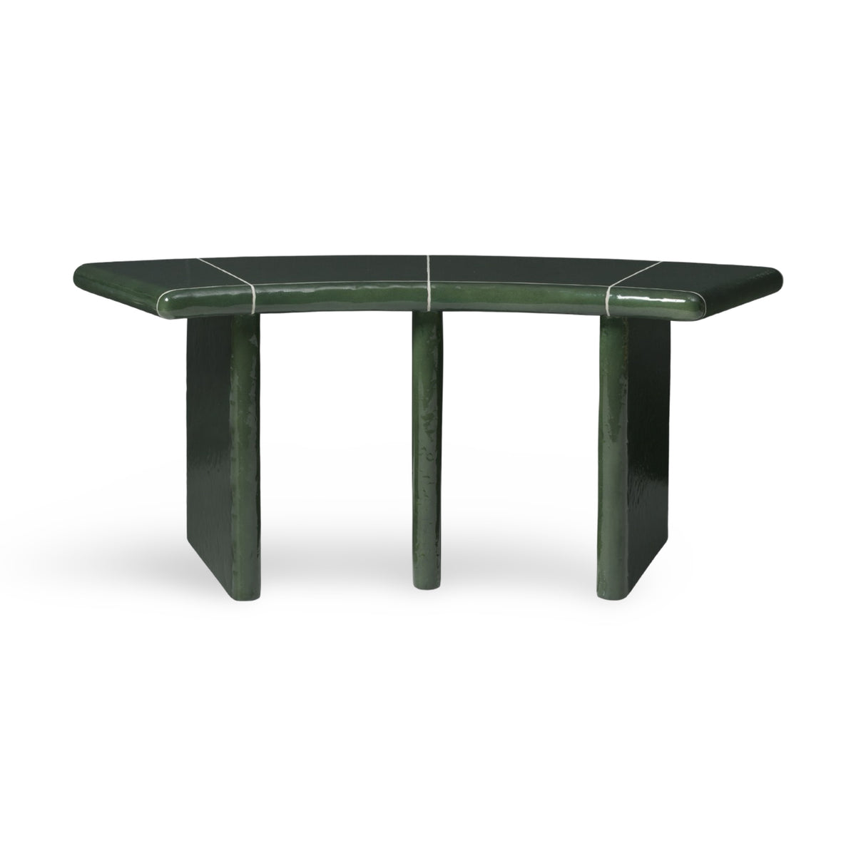 Ferm Living Deya Outdoor Curved Bench - Dark Green
