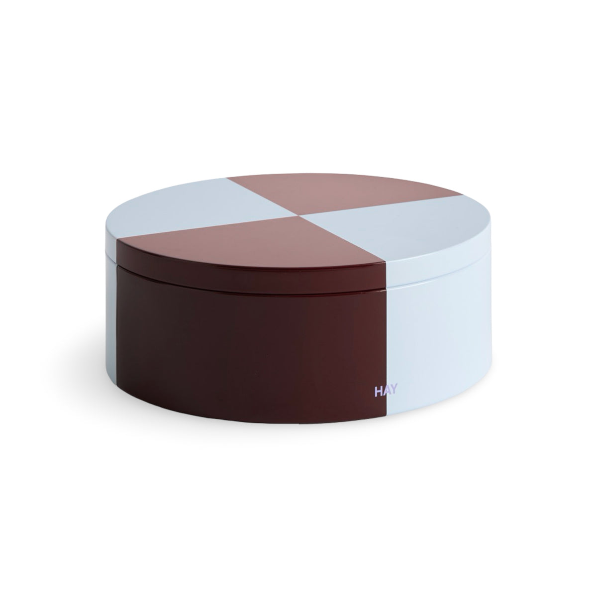 HAY Tin Container Round - Burgundy & Ice Blue
