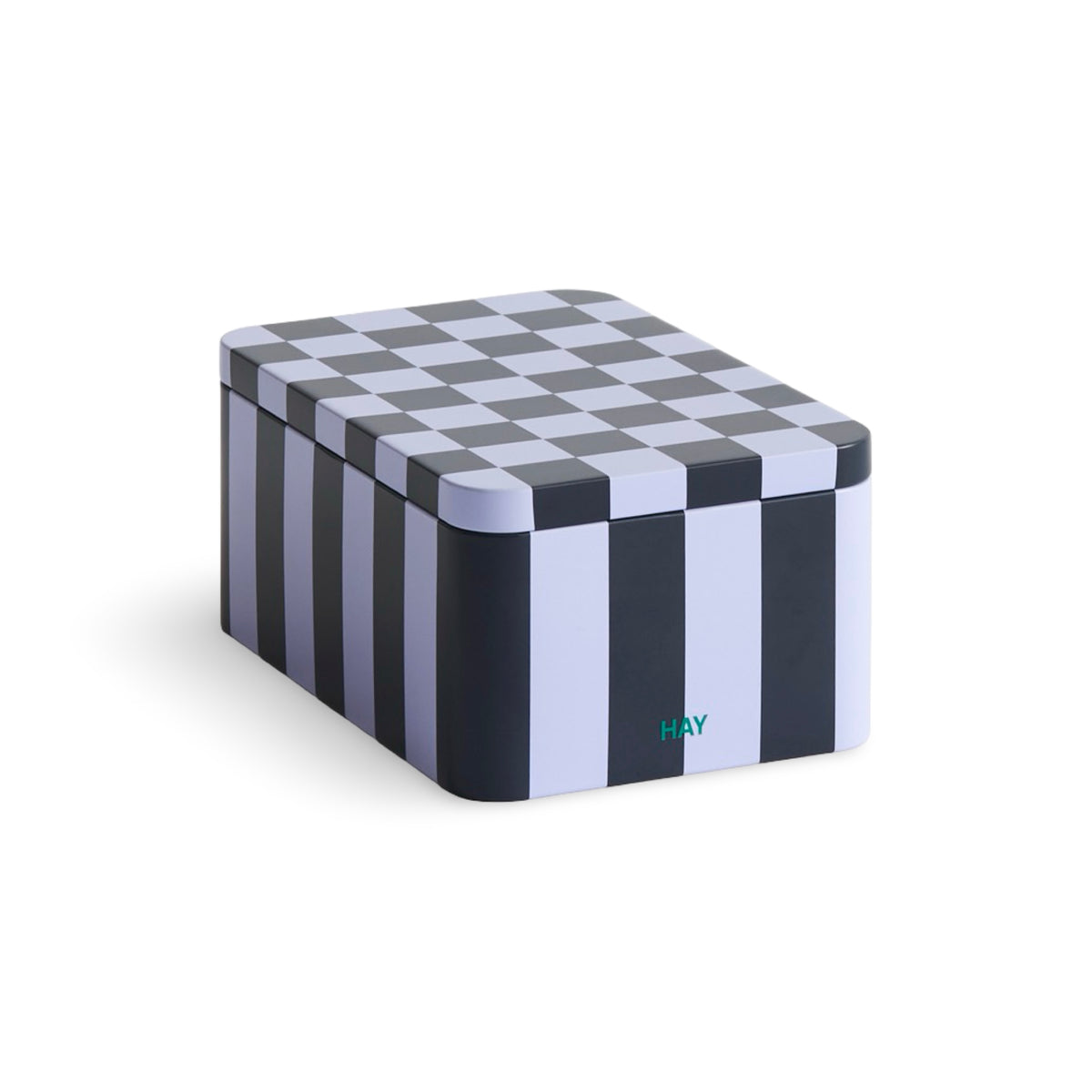 HAY Tin Container Small - Dark Blue & Lavender