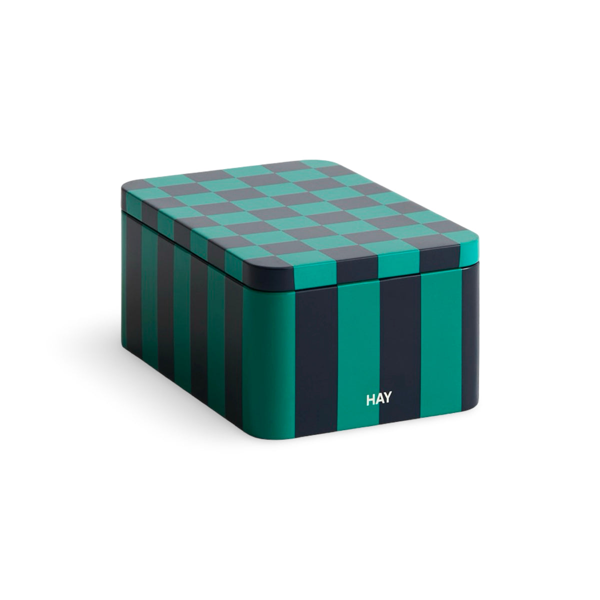 HAY Tin Container Small - Green & Dark Blue