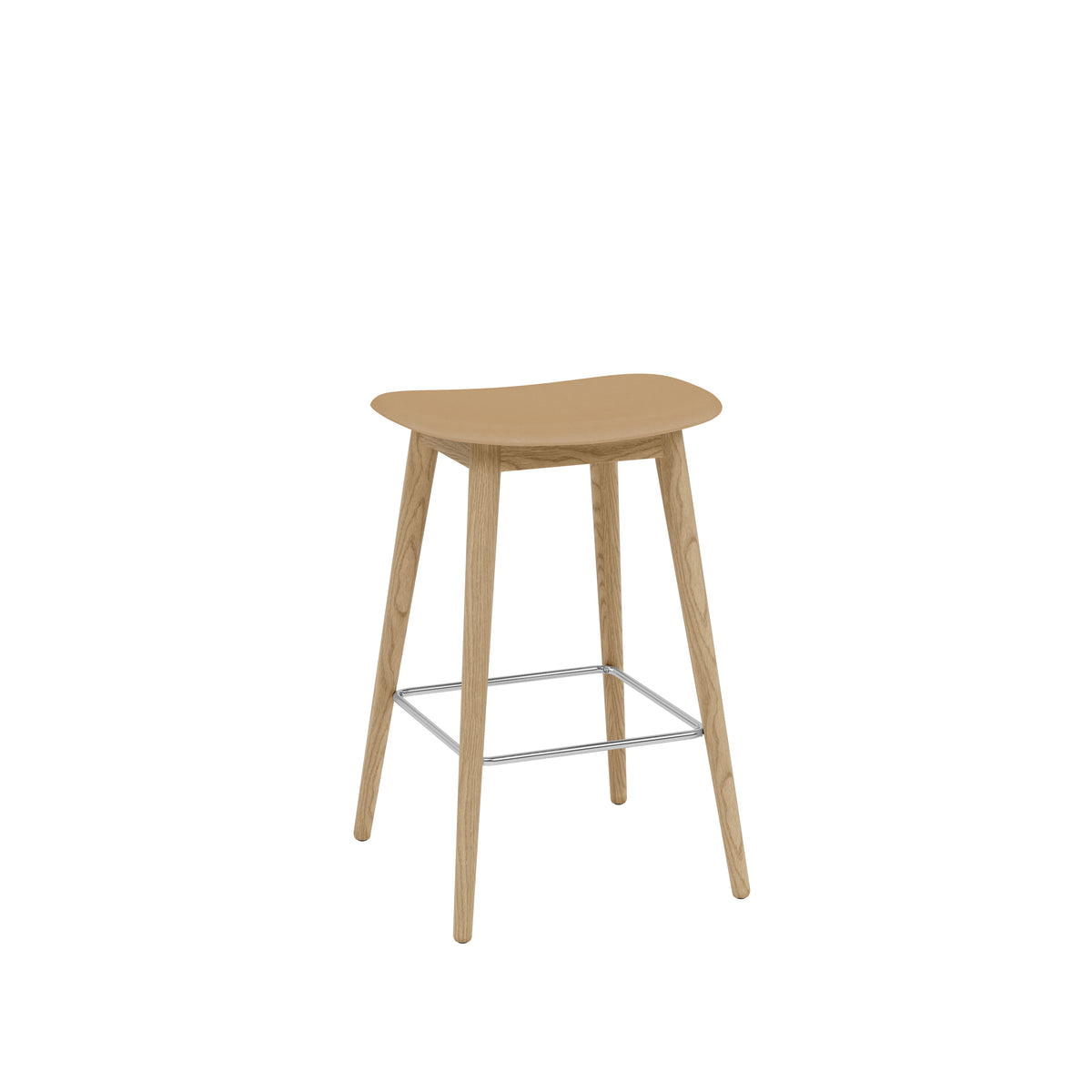 Muuto Fiber Counter & Bar Stool - Wood Base - Recycled Plastic