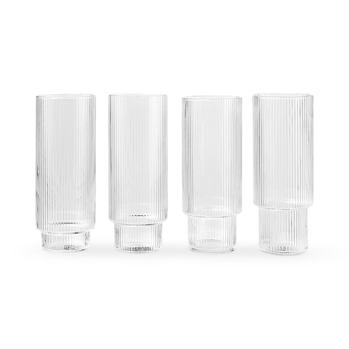 Ferm Living Ripple Glasses Long (set of 4) - Clear