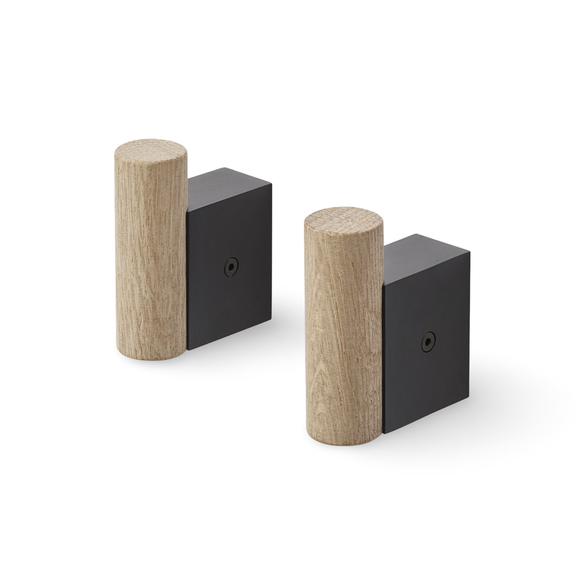 Muuto Attach Coat Hook (Set of 2) - Oak/Black